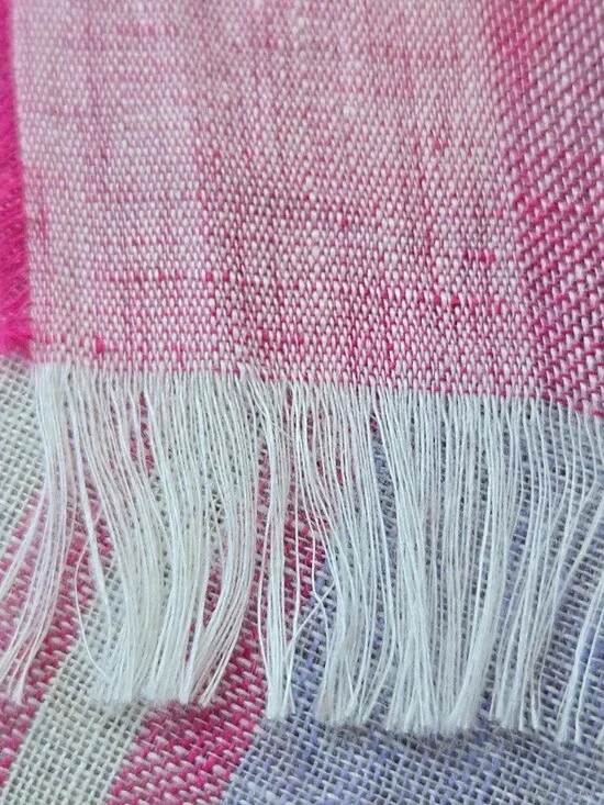 NWOT Brooks Brothers Linen Striped Scarf Pink, White & Blue - Picture 3 of 8